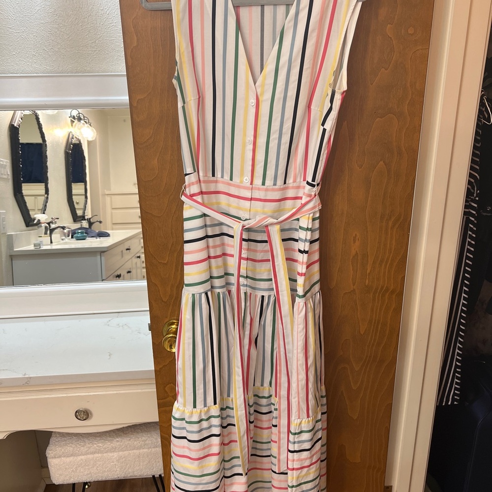 Pearl by Lela Rose Striped Multicolor Sleeveless Dress